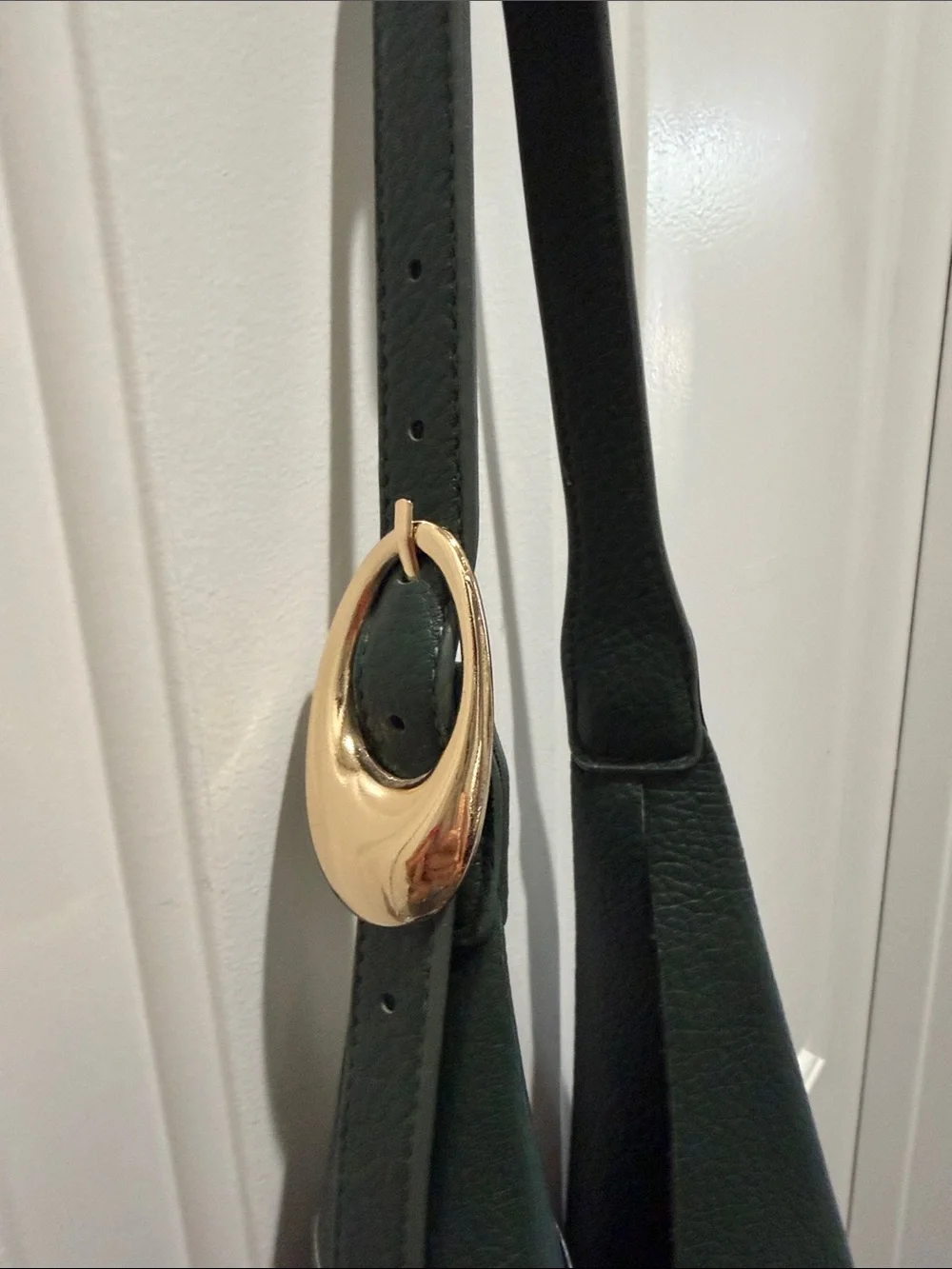 Anthropologie Dark Green vegan Leather Hobo Tote